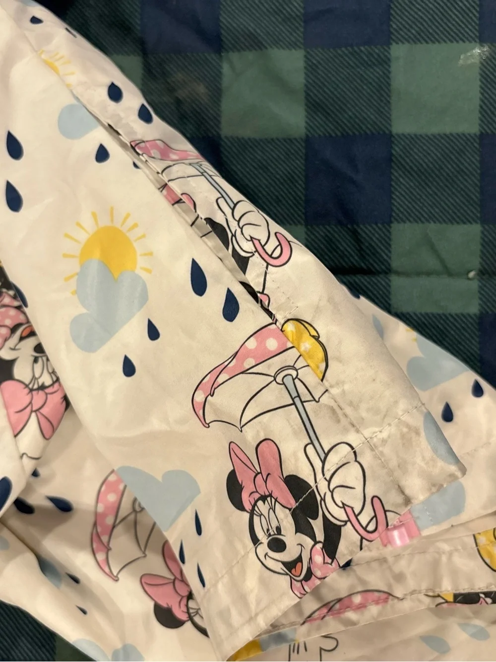 Disney Minnie Mouse White and Pink Hooded Rain Jacket